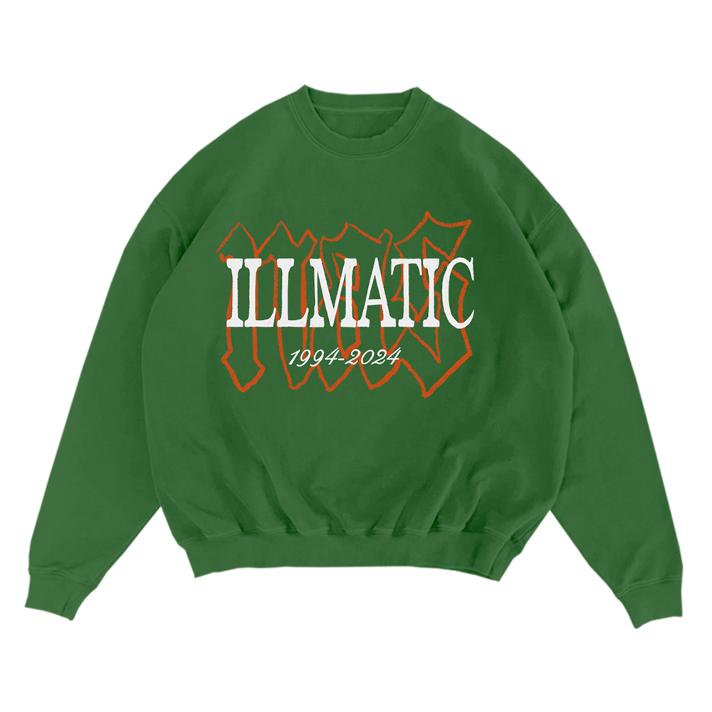 30 Years Of Illmatic Green Crewneck - Nas | Official Store 30 Years Of Illmatic Green Crewneck - Nas | Official Store