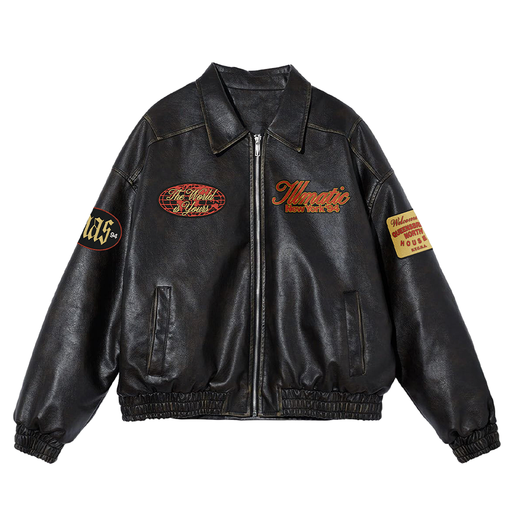 30 Years Of Illmatic Leather Jacket Front