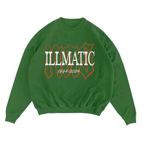 30 Years Of Illmatic Green Crewneck Front