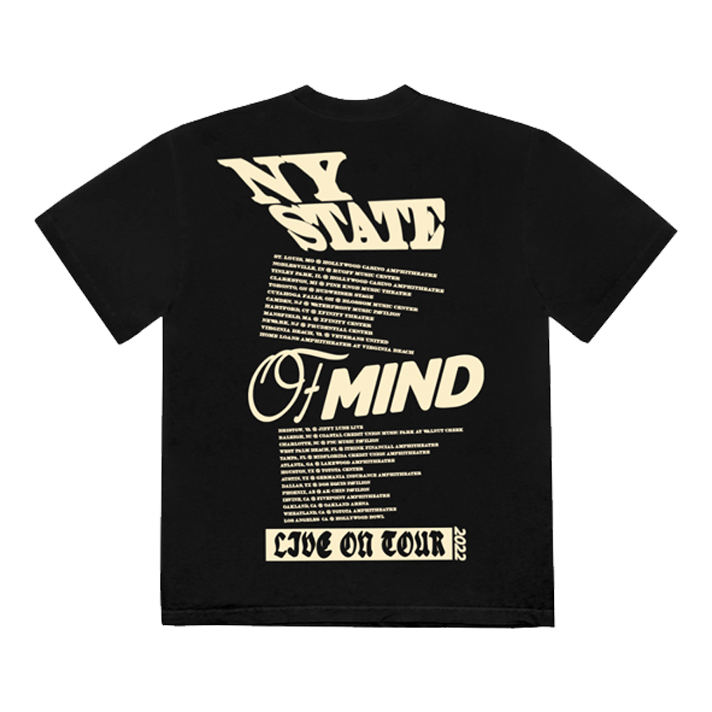 Black 2022 NY State of Mind Tour T-Shirt Back